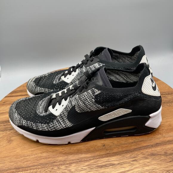 Nike Air Max 90 Ultra 2.0 Flyknit Shoes Mens Size 11 Oreo Black White Running - Picture 3 of 8